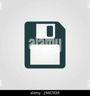 Floppy vector icon. Black illustration isolated on white background for graphic and web design. Stock Vector