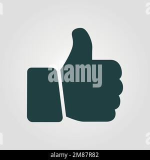 Thumb up Icon in trendy flat style isolated on grey background. Good symbol for your web site design, logo, app, UI. Vector illustration, EPS10. Stock Vector