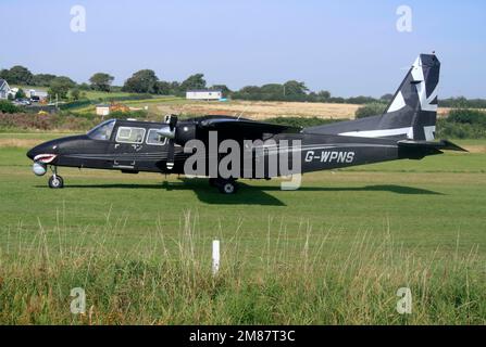 Britten-Norman BN-2T-4S Defender 4000 on the airfield at Sandown Isle of Wight UK Stock Photo