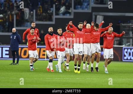 Rome, Italy, 12/01/2023, Genoa CFC Fans during the Coppa Italia