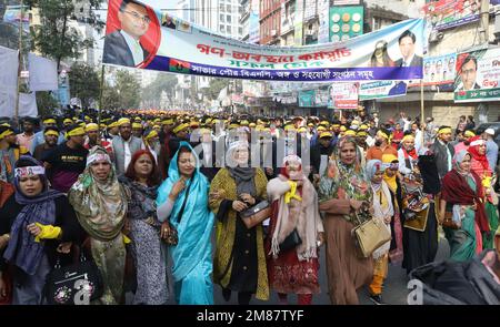 Dhaka, Bangladesh. 01st Dec, 2023. January 11, 2023, Dhaka, Bangladesh: BNP leaders and activists gathered in front of the Nayapaltan BNP central office to carry out the 10-point demand of the government, including the resignation of the government. (Photo by S A Masum/Eyepix Group/Sipa USA) Credit: Sipa USA/Alamy Live News Stock Photo