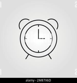 alarm vector icon line art style for Web and Mobile Stock Vector