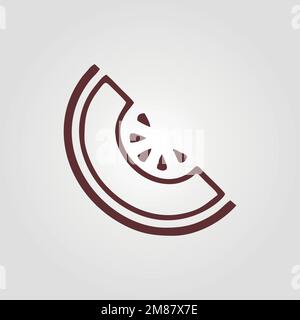 Cantaloupe silhouette sign isolated vector on grey background. Stock Vector