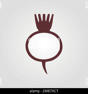 Beetroot silhouette sign isolated vector on grey background. Stock Vector