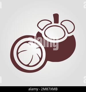 Coconut silhouette sign isolated vector on grey background. Stock Vector