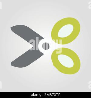 slotted common blade scissors construction and renovation tool icon, home repair concept vector illustration Stock Vector