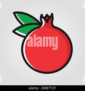 Pomegranate Fruit Social Media Emoji. Modern Simple Vector For Web Site Or Mobile App Stock Vector