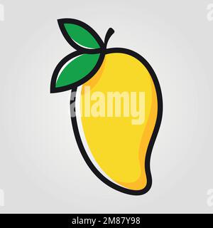 Mango Fruit Social Media Emoji. Modern Simple Vector For Web Site Or Mobile App Stock Vector