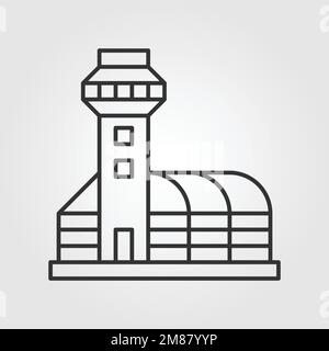 Home building vector outline icon style illustration. Stock Vector