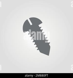 slotted common blade screw  construction and renovation tool icon, home repair concept vector illustration Stock Vector