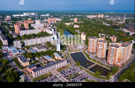 Aerial view of Russian city Chekhov Stock Photo