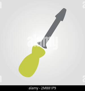slotted common blade screwdriver construction and renovation tool icon, home repair concept vector illustration Stock Vector