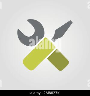 slotted common blade hardware tools  construction and renovation tool icon, home repair concept vector illustration Stock Vector