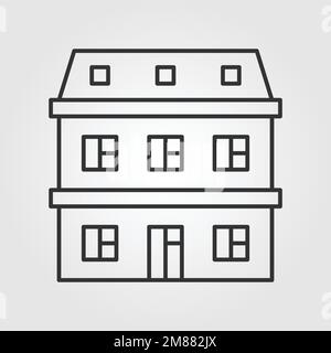Home building, masjid, bank university vector outline icon style illustration Stock Vector