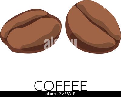 Coffee beans icon. Fresh roasted drink symbol isolated on white background Stock Vector