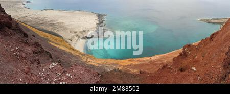 View of La Cocina beach with Montaña Amarilla in the background Stock Photo