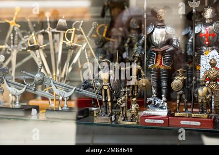 Collection of Don quixote figurines in souvenir shop Stock Photo