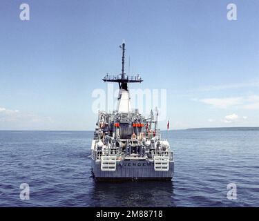 Trumbo Point Base A stern view of the mine countermeasures ships USS DEVASTATOR (MCM-6 ...