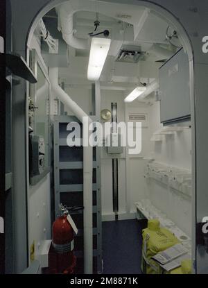 A view of the small arms locker aboard the mine countermeasures