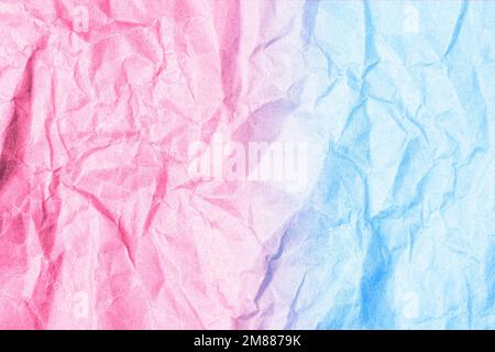 Pink and blue crumpled paper texture, background. Space for text. Stock Photo