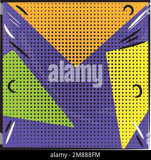 Colored empty comic page with halftone effect Vector Stock Vector