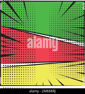 Colored empty comic page with halftone effect Vector Stock Vector