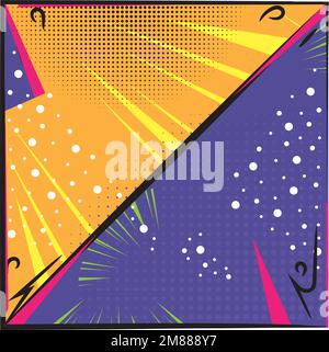 Colored empty comic page with halftone effect Vector Stock Vector