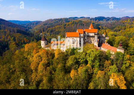 Medieval Pernstejn Castle, Czech Republic Stock Photo