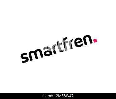 Smartfren, rotated logo, white background B Stock Photo - Alamy