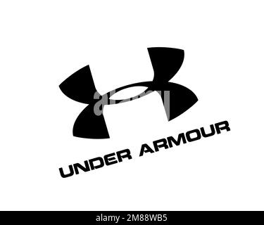 Under Armour, Rotated Logo, White Background Stock Photo