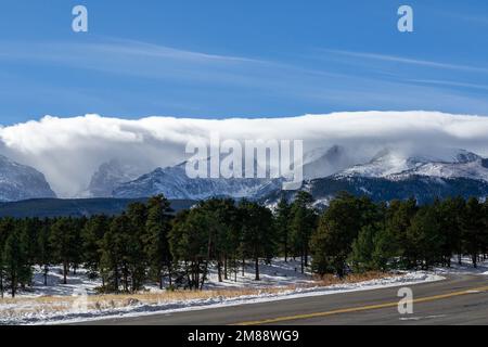 Cloud Covered Mountain Range Stock Photo