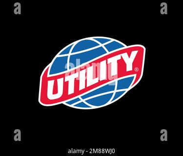 Utility Trailer Manufacturing Company, Rotated Logo, Black Background Stock Photo