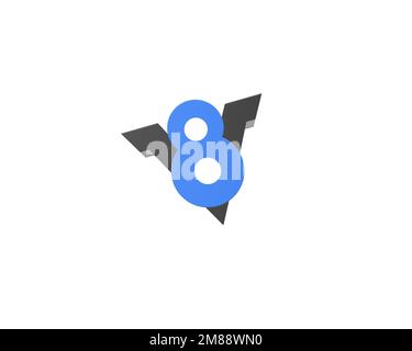 V8 JavaScript engine, rotated logo, black background B Stock Photo - Alamy