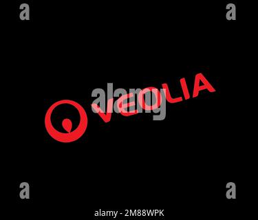 Veolia, rotated logo, black background B Stock Photo - Alamy