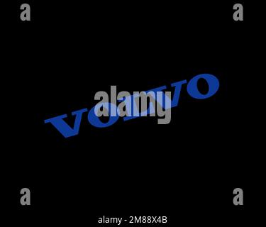 Volvo, rotated logo, black background B Stock Photo - Alamy