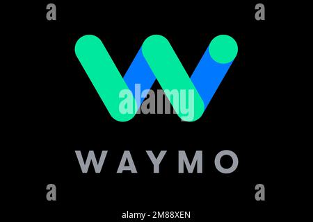 Waymo, Logo, Black background Stock Photo