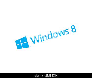 Windows 8, rotated logo, white background Stock Photo