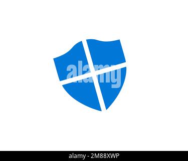 Windows Defender, rotated logo, white background Stock Photo