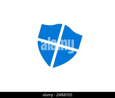 Windows Defender, rotated logo, white background B Stock Photo