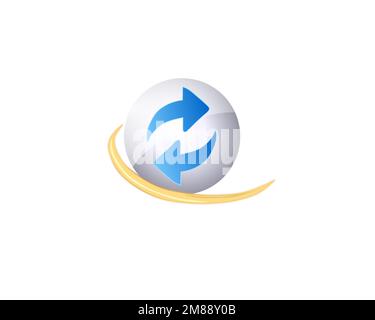 Windows Live Mesh, Rotated Logo, White Background Stock Photo