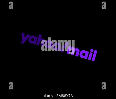 Yahoo! Mail, rotated logo, black background Stock Photo - Alamy