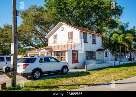 Davie, FL, USA - January 12, 2023: Historic homes in Davie FL Stock Photo