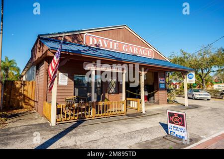 Davie, FL, USA - January 12, 2023: Photo of the Davie Garage historic building Stock Photo