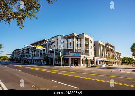 Davie, FL, USA - January 12, 2023: Photo of Zona Village Davie Florida Stock Photo