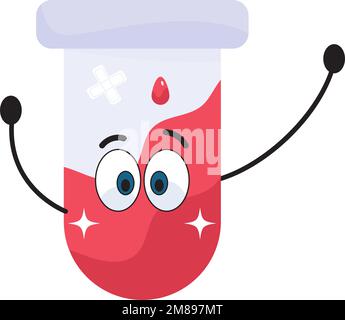 Isolated cute happy blood tube character Vector Stock Vector