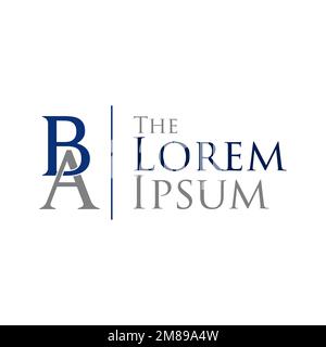 simple letter or word BA serif connected font in up and down graphic icon logo design abstract concept vector stock. related to initial or beauty Stock Vector