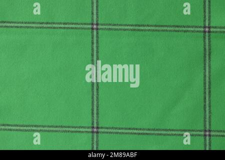 Green checkered tablecloth as background. Stock Photo