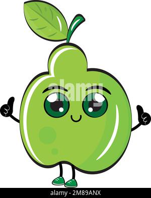 Isolated happy pear cartoon kawaii Vector Stock Vector Image & Art - Alamy