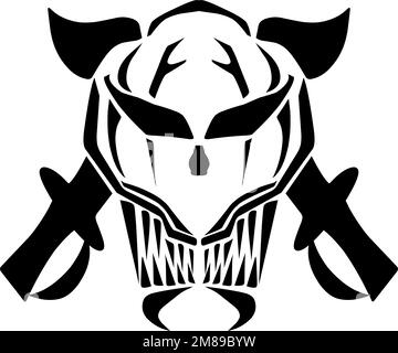 Design Jack Pirate Flag with Skull and Crossed Swords in Light Version Stock Vector