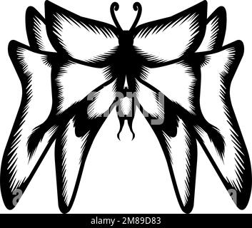 Butterfly silhouette icon. Perfect for logos, icons, tattoos, stickers and more Stock Vector